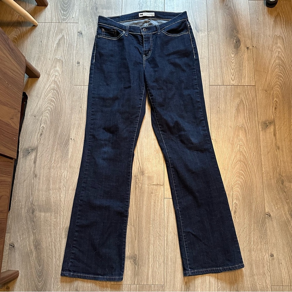 Levi's 529 Curvy Boot Cut Dark Blue Denim Jeans | 12 Long - Picture 4 of 10